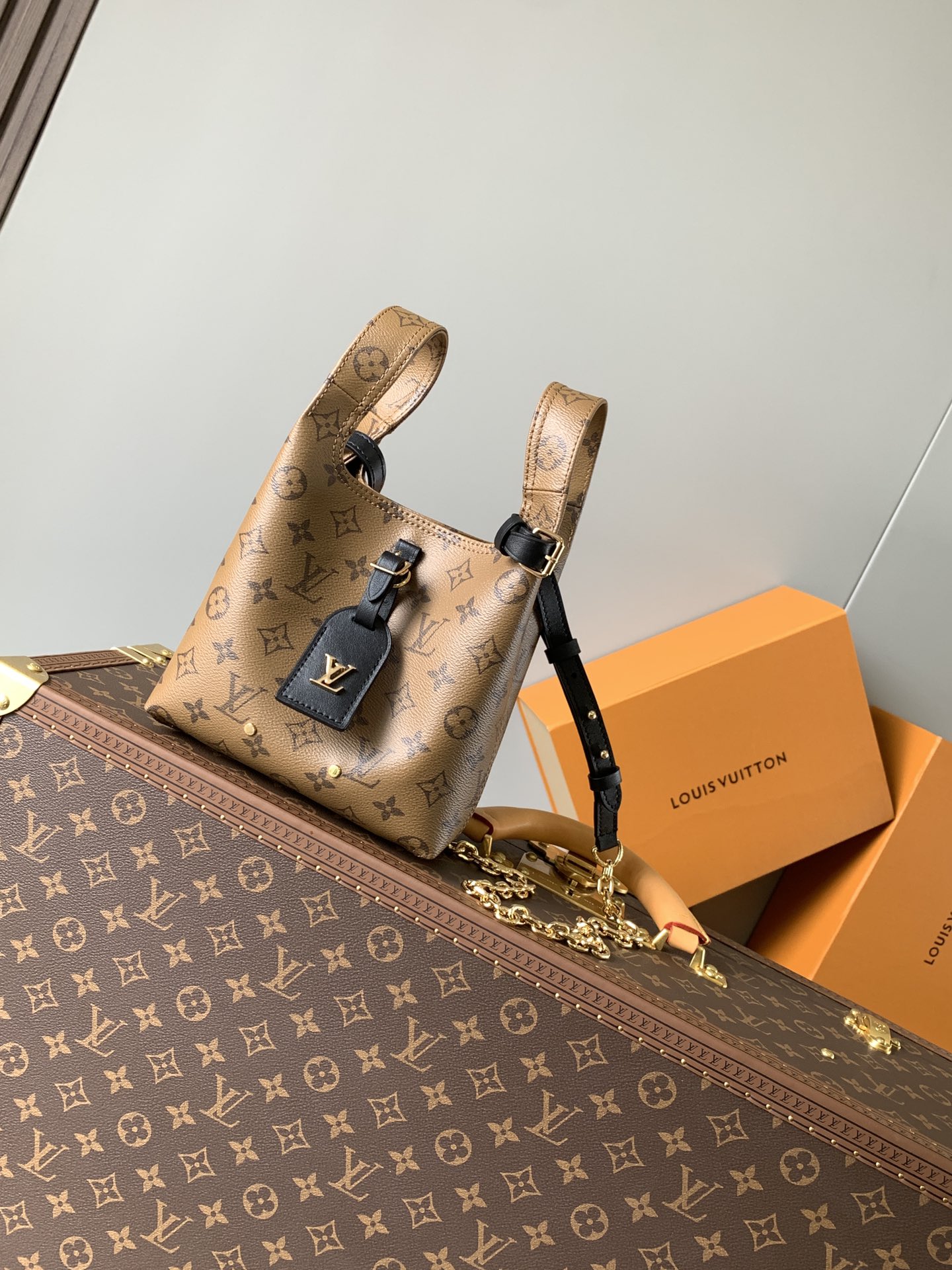 Louis Vuitton LV All In BB Handbag Premium Canvas LV Logo Detail Elegant Look High-End Fashion